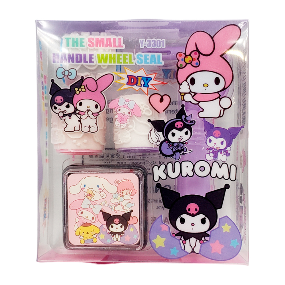 Штамп для детей Куроми, MC-Basir, детские цветные печати с 3 сменными роликами и штемпельной подушкой, 9 см, для рисования и творчества