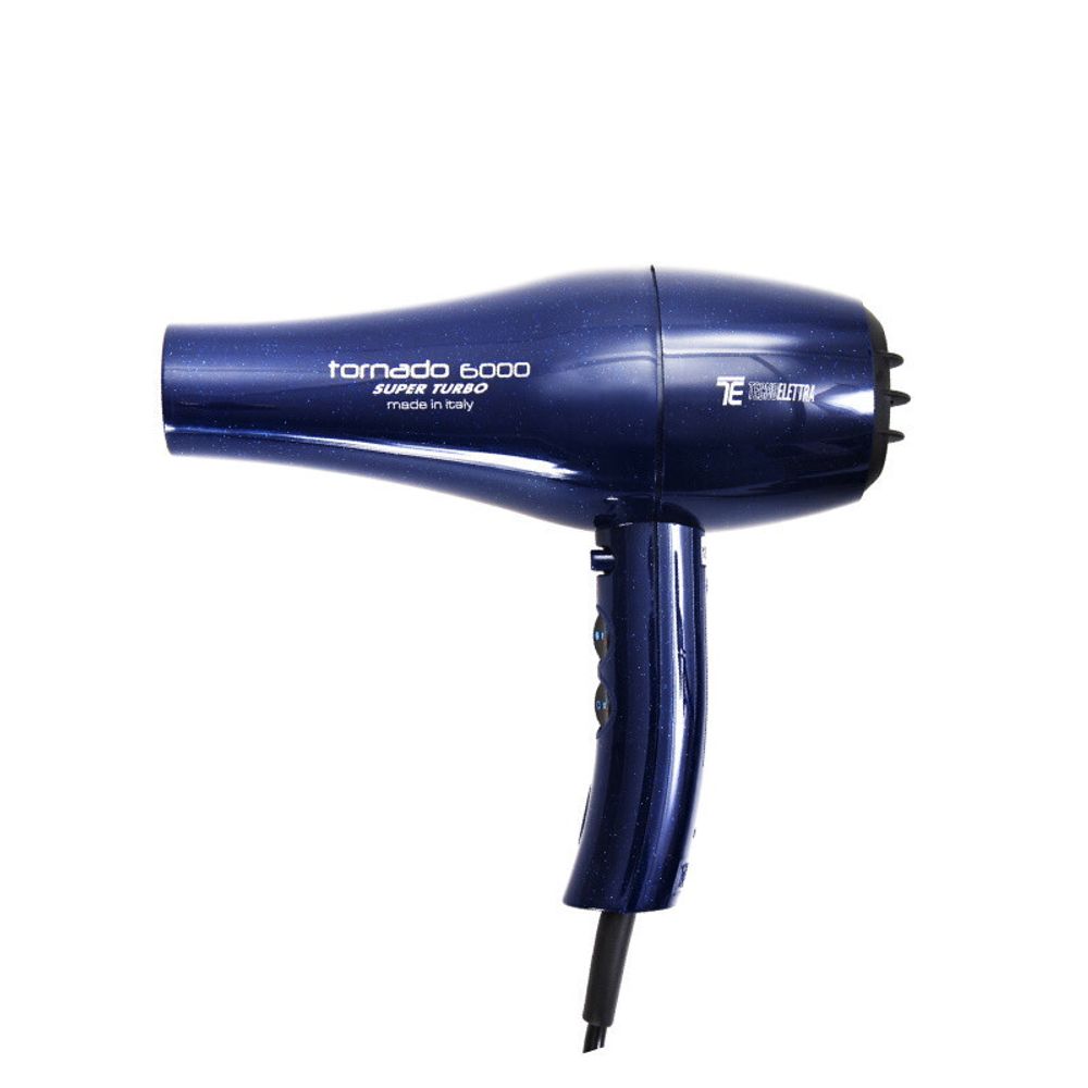 Профессиональный фен для волос TecnoElettra Tornado 6000 super turbo blue