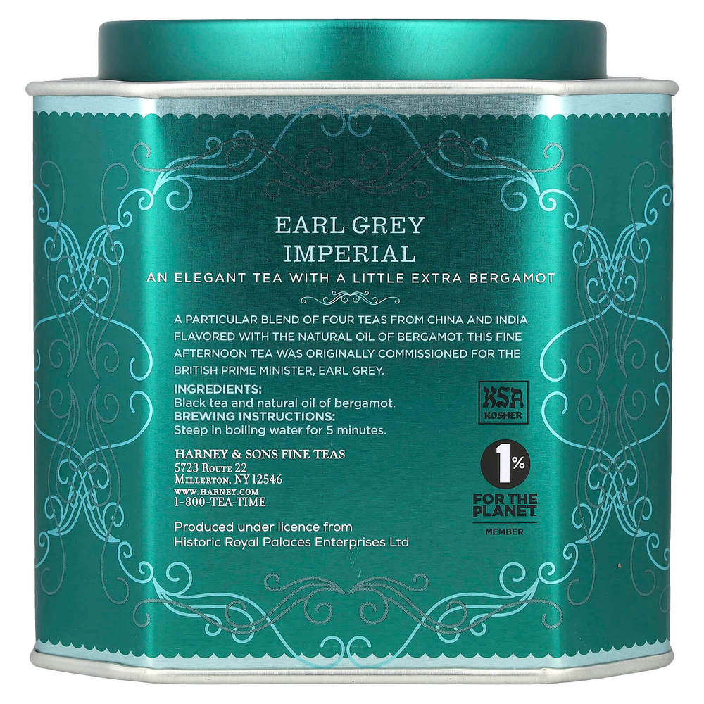 Harney & Sons, Earl Grey Imperial, черный чай с бергамотом, 30 пакетиков, 75 г (2,67 унции)
