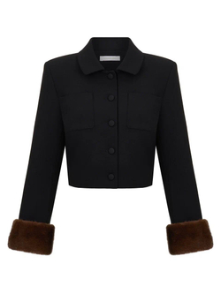 Жакет Love26 с норкой, черный