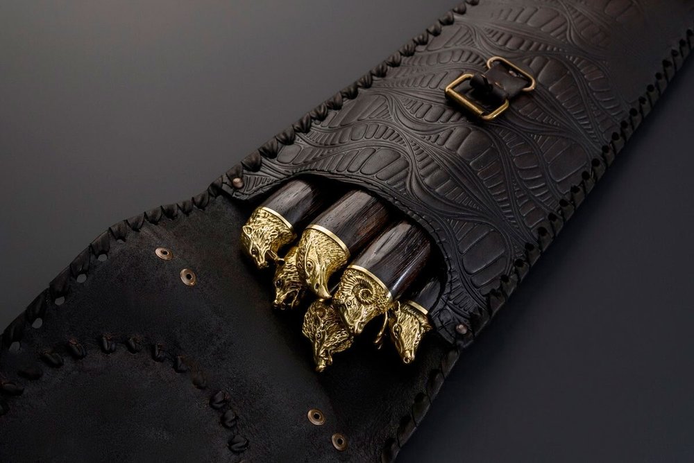 Набор шампуров "Охотник №5" в чехле из натуральной кожи