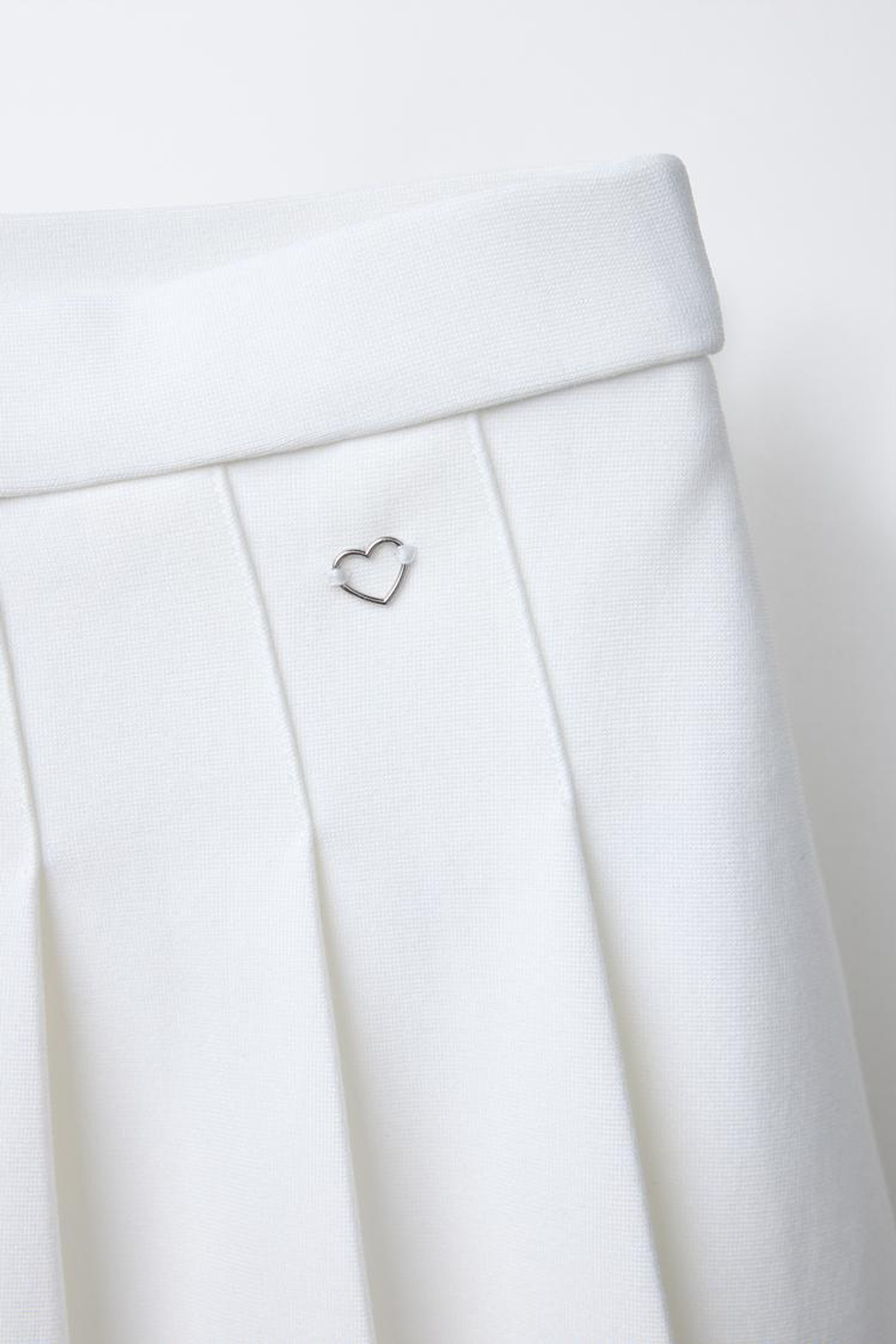 ZARA ЮБКА В СКЛАДКУ С ДЕТАЛЬЮ «СЕРДЦЕ», ЭКРЮ