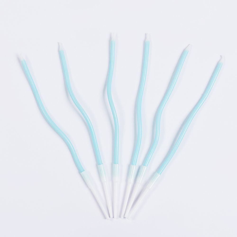 Свечи Спирали Люкс, Голубой, 0,4*13 + 3 см, 6 шт. с держат.  Изображение2