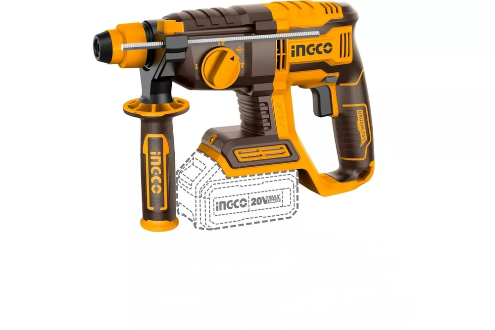 Аккумуляторный бесщеточный перфоратор SDS-Plus INGCO CRHLI202081 INDUSTRIAL 20 В 2 Дж 1x4 Ач