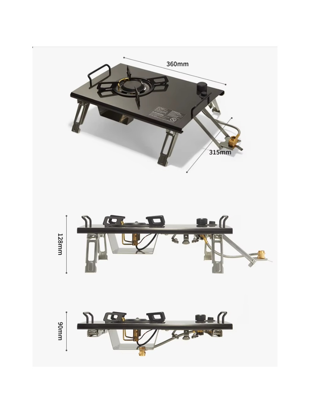 Плита газовая Naturehike 4 кВт, черная