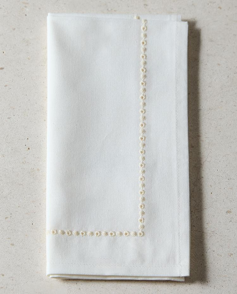 ZARA HOME САЛФЕТКА С ВЫШИВКОЙ (УПАКОВКА ИЗ 2 ШТУК), ЭКРЮ