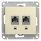 Розетка компьютерная 2-м Glossa RJ45 кат.5E механизм беж. SE GSL000285KK