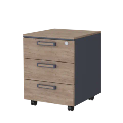 Тумба мобильная с центральным замком PREGO 450х500х610 П.ТМ Дуб Крафт табачный / Антрацит