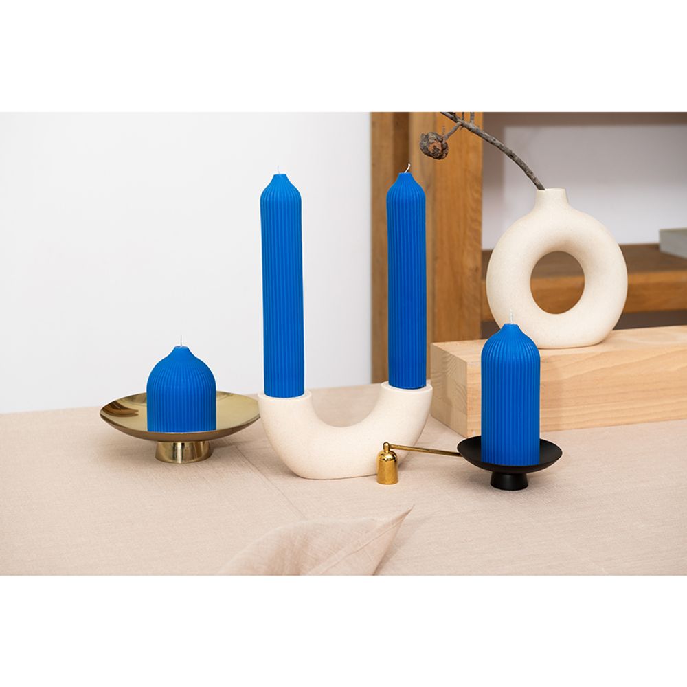 Свеча декоративная ярко-синего цвета из коллекции Edge, 25,5 см