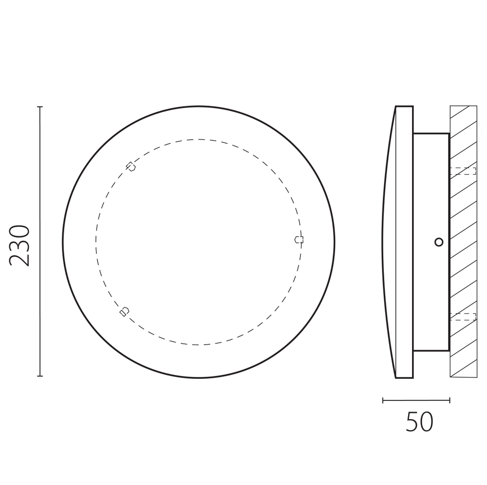 379347 Светильник PIATTO 1x12W LED 1200LM G ЧЕРНЫЙ 4000K IP65
