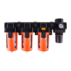 WDK-70744 Блок подготовки воздуха 1/2" трехступенчатый с влагомаслоотделителем, регулятором и маноме