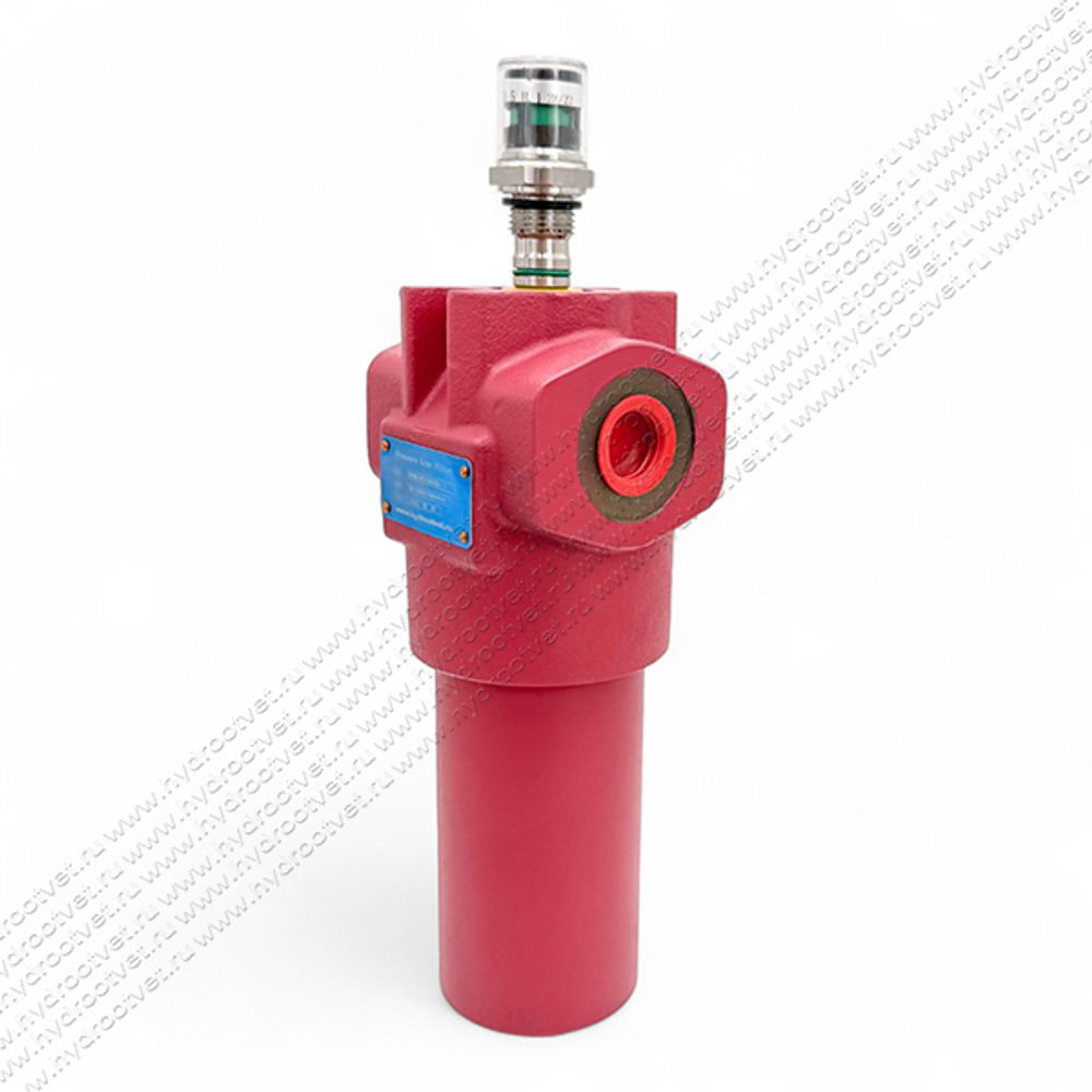 WKDFBN/HC110G10B1.1 - Напорный фильтр гидравлический одинарный модели DF тонкость фильтрации 10 мкм, типоразмер 110, вид присоединения: резьба G3/4, материал корпуса - чугун, рабочее давление до 420 бар, визуальный индикатор загрязнения