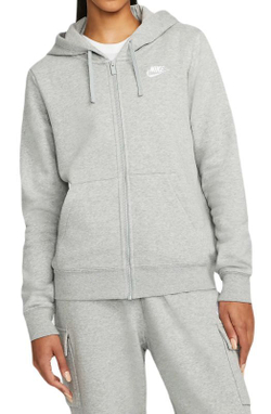 Nike Sportswear Club Fleece Full Zip Hoodie dark grey heather white