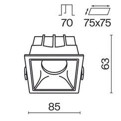 Встраиваемый светильник Альфа / Alfa LED 15 Вт 4000 К 36° Technical dl043-01-15w4k-sq-w