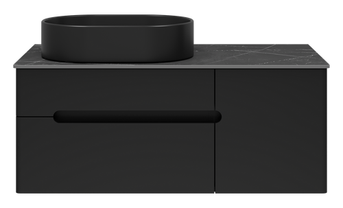 Тумба под раковину Misty Роял 100 подвесная (черная)