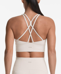 Oysho Спортивный бюстгальтер с бретелями на спине, каменный