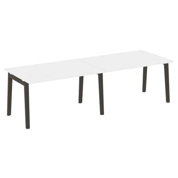 Onix Wood Стол переговорный (2 столешницы) OW.PRG-2.3 Белый Бриллиант/Дуб Темный/Металл Антрацит 276