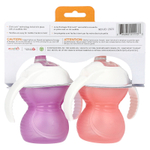Munchkin, Click Lock ™, чашка для тренировок с защитой от укусов, для детей от 6 месяцев, светло-розовый и светло-фиолетовый, 2 чашки по 207 мл (7 унций) каждая