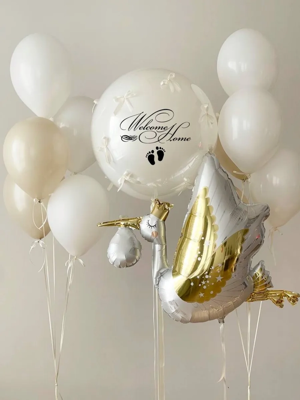 Фольгированный шар-фигура «Аист белый» сатин, 89 см