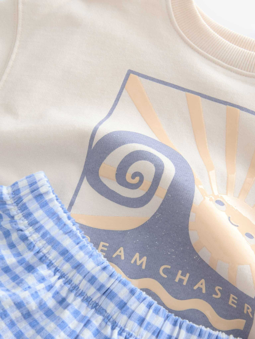 Толстовка и шорты в комплекте для девочки Next E55-504, Кремовый, Голубой