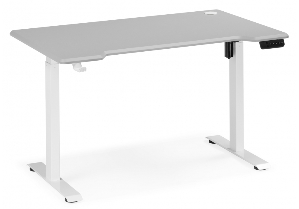 Компьютерный стол Woodville Маркос 140х80 светло-серый, белый, ножки белые