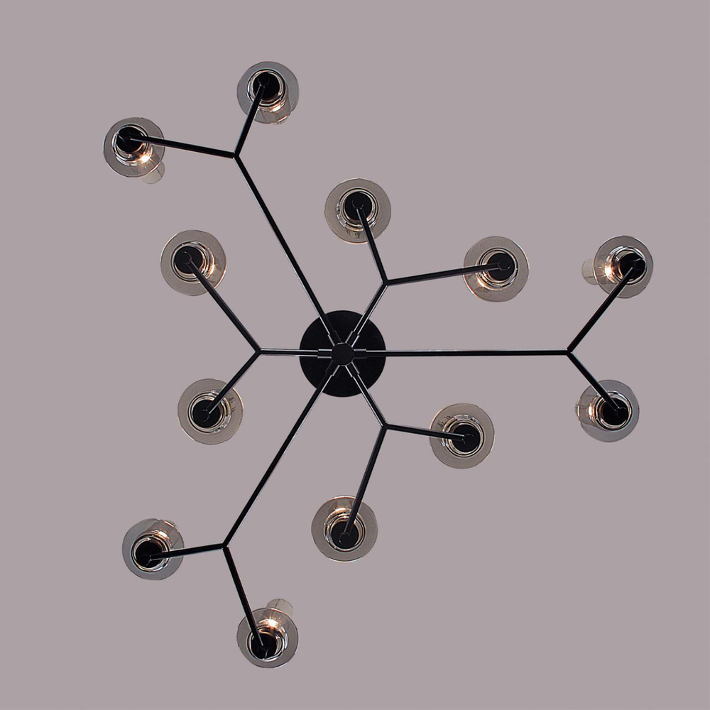 6555/12C CLASSI LN25 30 черный/дымчатый/металл/стекло Люстра потолочная E14 12*40W 220V MADONNA