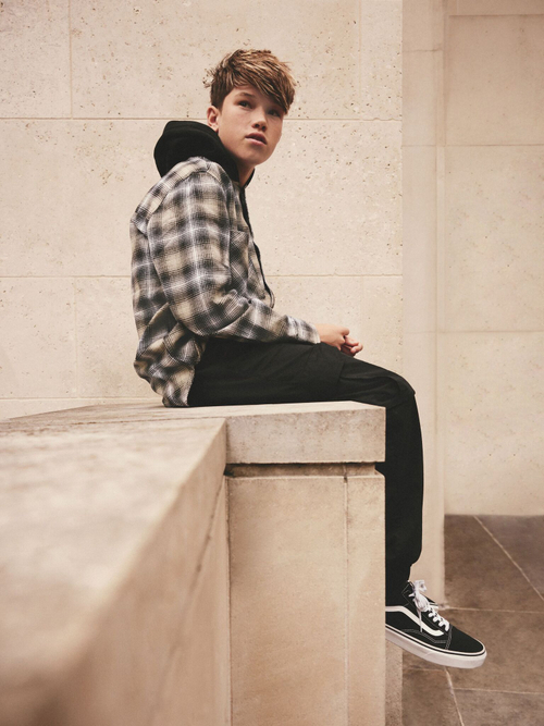 Рубашка с капюшоном для мальчика Next 904-815, Черный, Серый