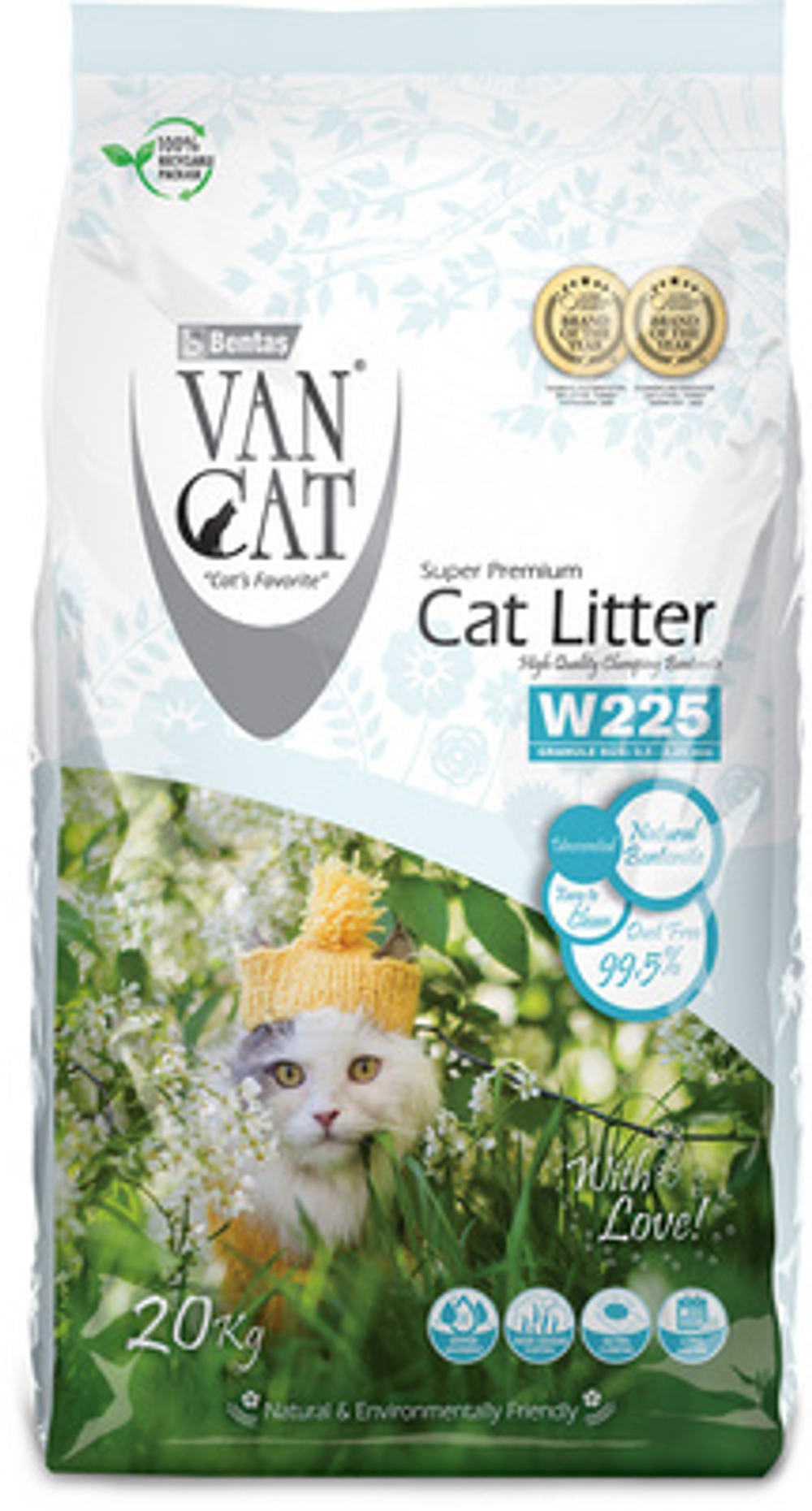 Van Cat Natural Комкующийся наполнитель "100% Натуральный", без пыли, пакет