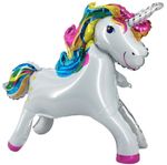 Шар 3D (23"/58 см) Фигура, Единорог Радужный, Белый