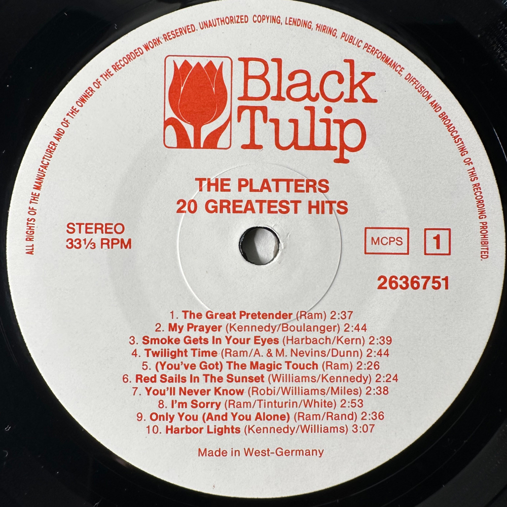 The Platters ‎– 20 Greatest Hits (Германия)