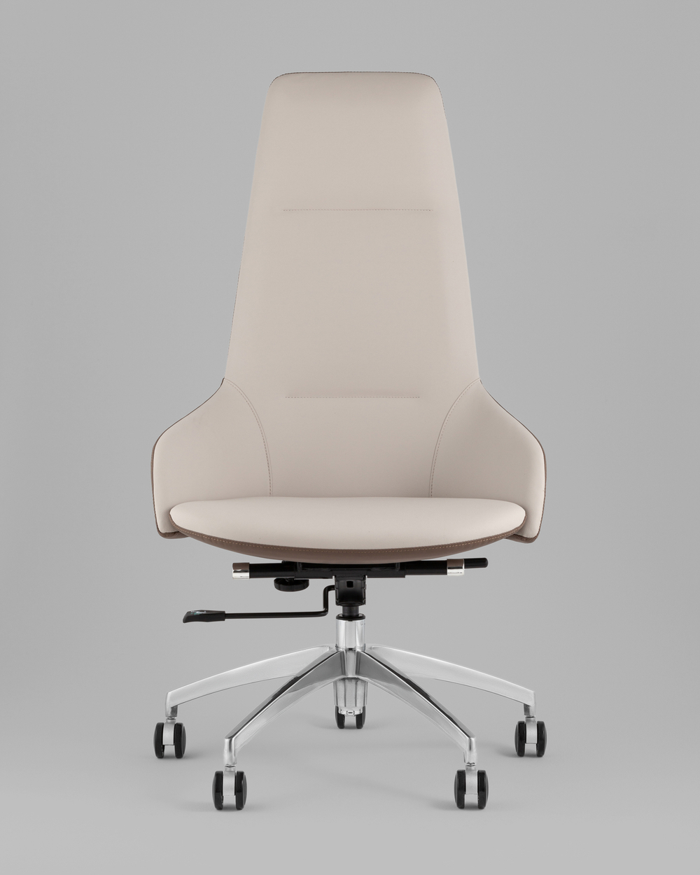Кресло руководителя TopChairs Soulo светло-серый, коричневый
