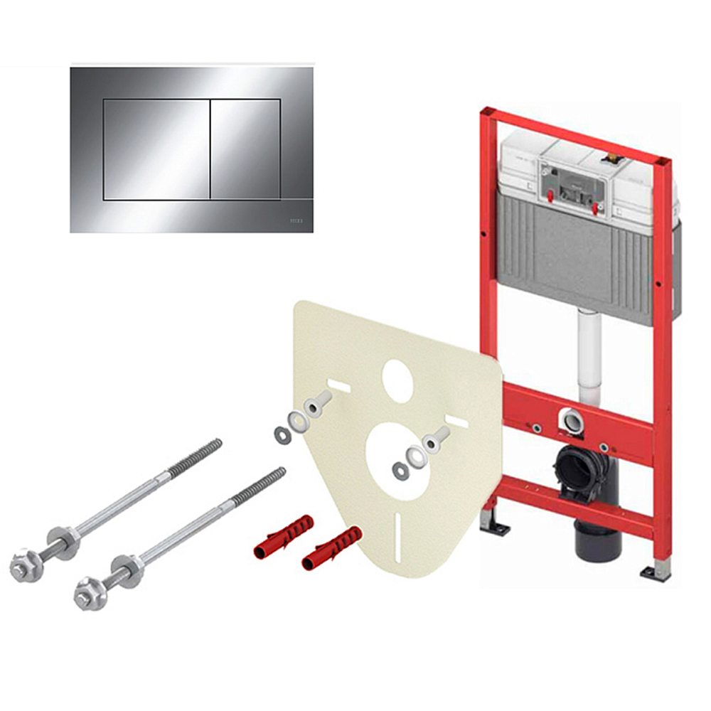Комплект для установки подвесного унитаза TECEbase 2.0 с панелью смыва TECEnow, хром глянц (9400412)