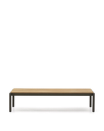 Журнальный столик Sorells из зеленого алюминия и тикового дерева 63 x 144,6 см