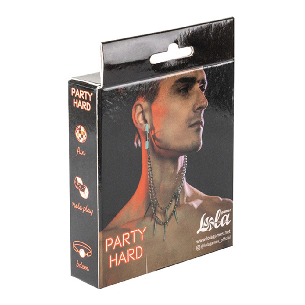 Зажимы на соски с шипами на цепочке Lola Games Party Hard Spiky 1163-01lola