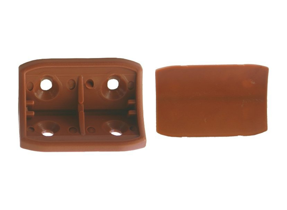 УГОЛОК МЕБ. МЕТАЛЛИСТ 24*24*44 С ЗАГЛУШКОЙ ПЛАСТ.КОРИЧНЕВЫЙ