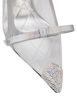 Женские босоножки серебряные со стразами