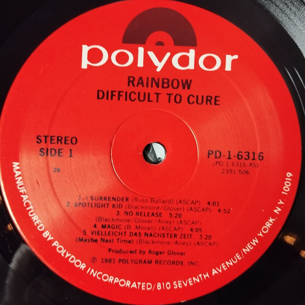 Винтажная виниловая пластинка LP Rainbow Difficult To Cure (USA 1981) Spotlight Kid