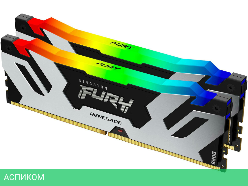 Оперативная память Kingston Fury Renegade Silver/Black 32GB DDR5 RGB XMP (KF580C38RSAK2-32)