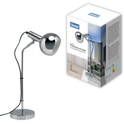 UML-B702 E14 SILVER Светильник настольный. 60W. Цоколь Е14. Механический выключатель. Серебристый. ТМ Uniel
