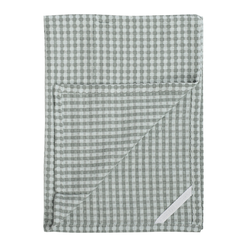 Набор вафельных кухонных полотенец серого цвета из умягченного хлопка из коллекции essential, 50х70