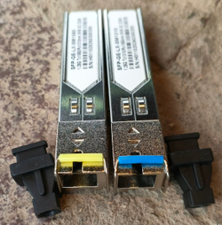 Трансиверы (пара) WDM SFP, одноволоконные, SC, 1,25Gb/s, 1550/1310нм, SM, 3км, DDM