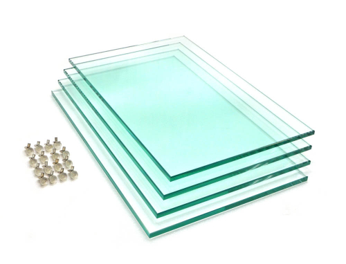 Комплект полированных стеклянных полок для подставок Атолл-500 (4шт. 276х432х10мм.)