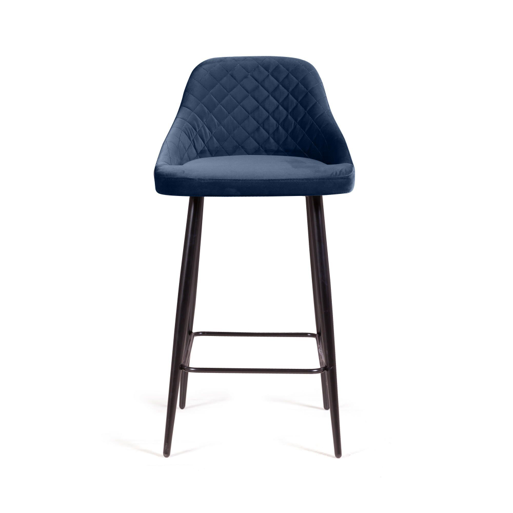 Стул барный Douglas ромб, бархат синий 29