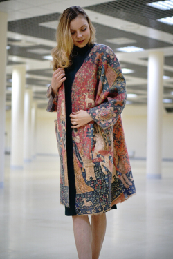 Кардиган «Дама с единорогом», по мотивам серии средневековых гобеленов «Дама с единорогом»