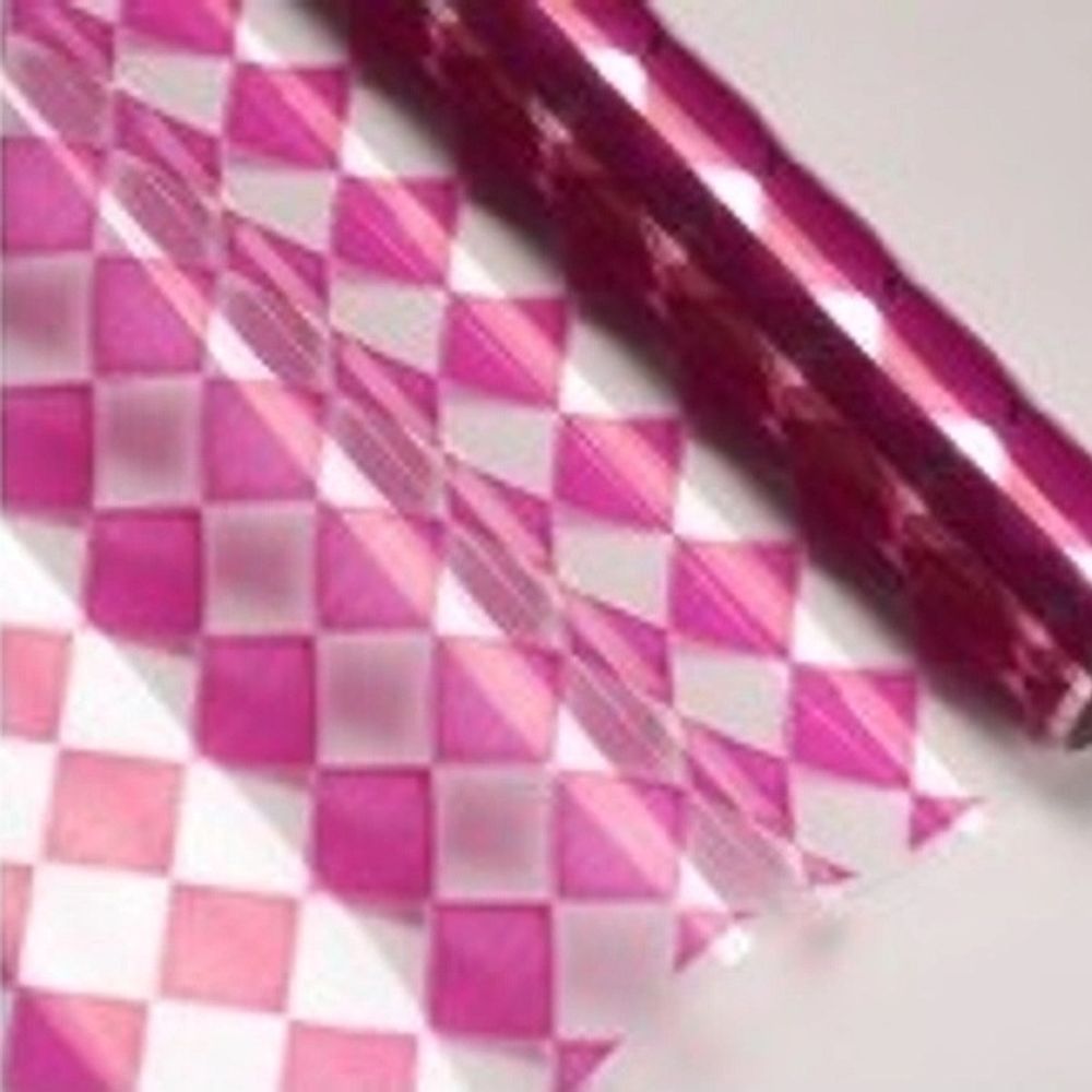 Пленка прозрачная "Ромбы" (10м) ФУКСИЯ