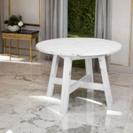 Стол обеденный 105х105х73, Осло, кухонный, садовый, круглый, деревянный, массив сосны, белый, Dipriz