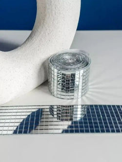 Зеркальная лента мозаика ЗЛ-серебро-4-1м