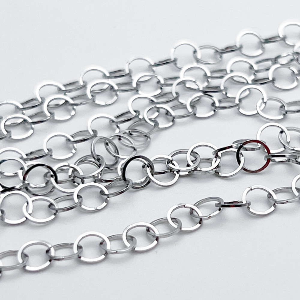 Цепочка, сталь, размер звена 5 мм, цена за 50 см