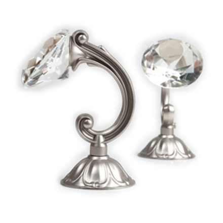 Р Штородержатель NМ08 КРИСТАЛЛ 12см САТИН ПРОЗРАЧНЫЙ (2шт) 222