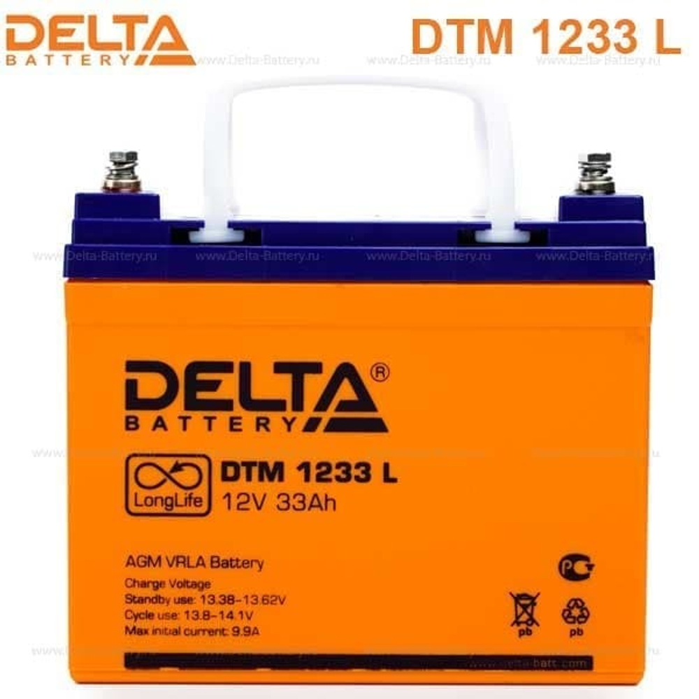 Аккумуляторная батарея Delta DTM 1233 L (12V / 33Ah)